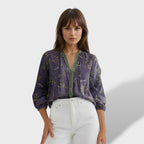 Ámbar Vintage Blus Hojas