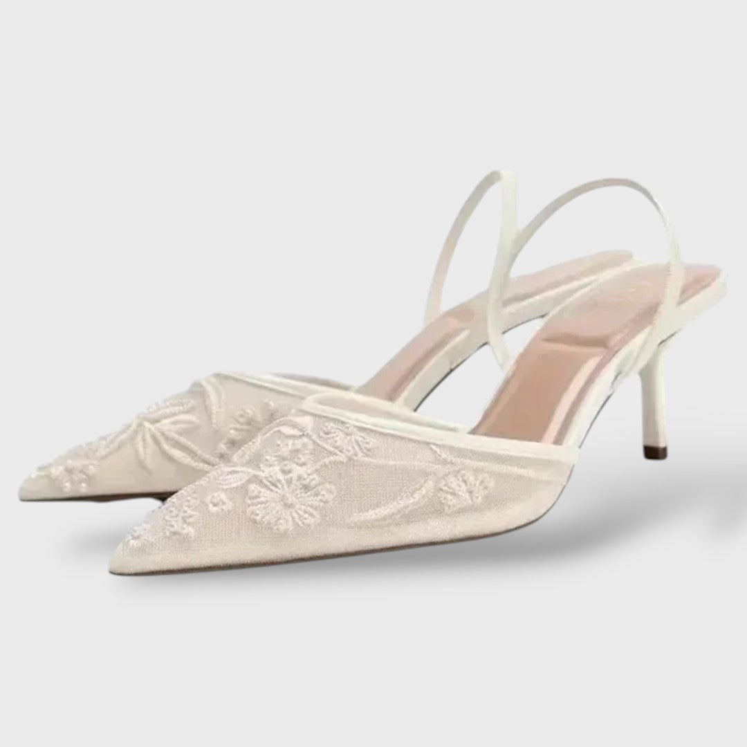 Ortopeedilised sandaalid Tülli lillekirjaga Slingback