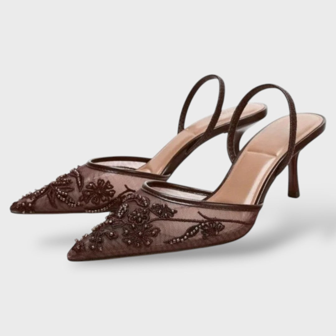 Ortopeedilised sandaalid Tülli lillekirjaga Slingback
