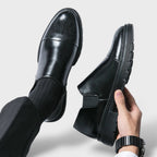 Meeste Nahast Mocasines Brogue Slip-On Paksu Tallaga