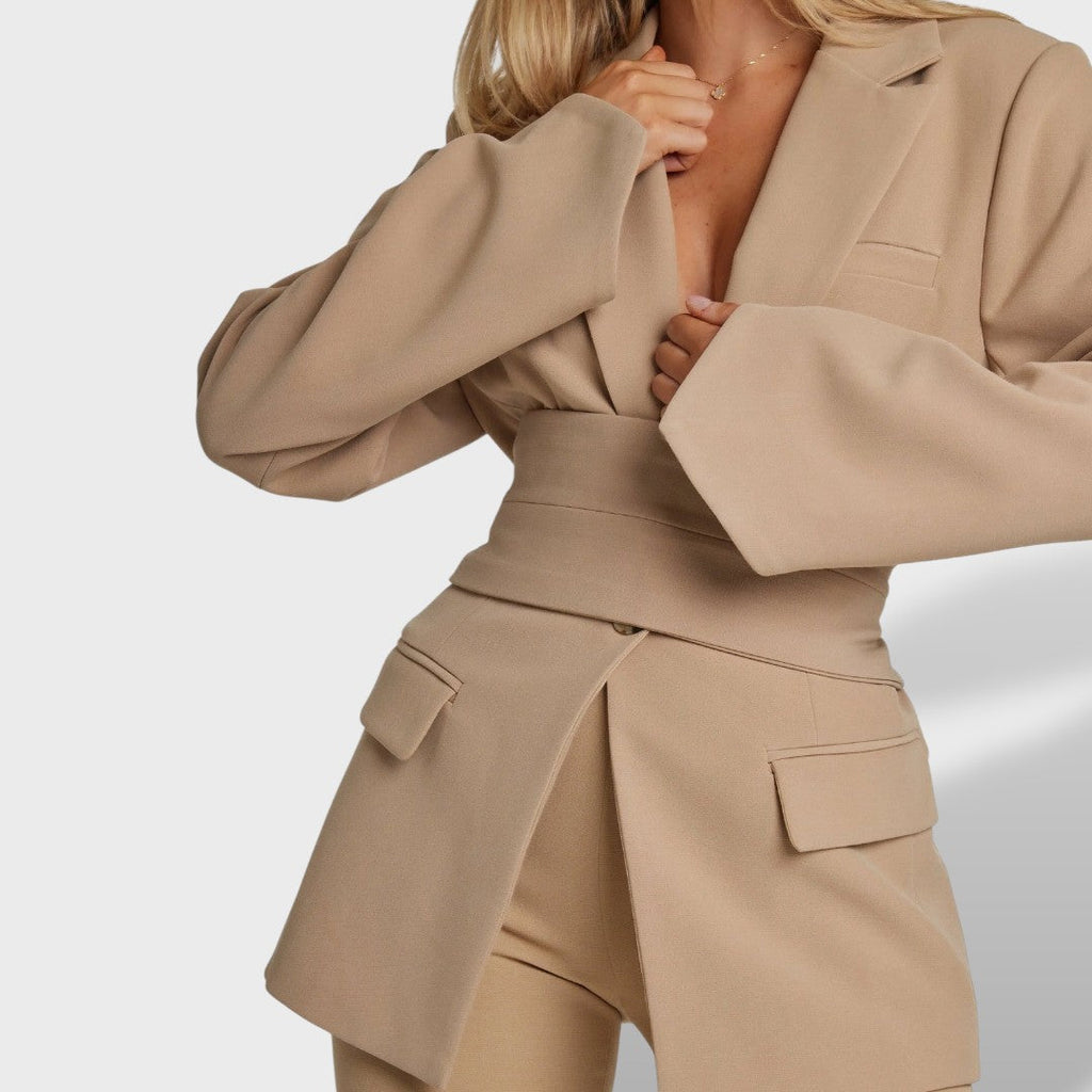Naiste Blazer Vöödiga Kitsas