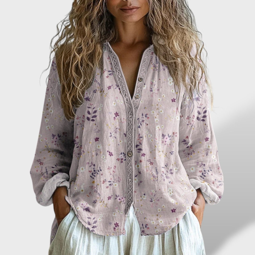Ámbar Vintage Blus Hojas
