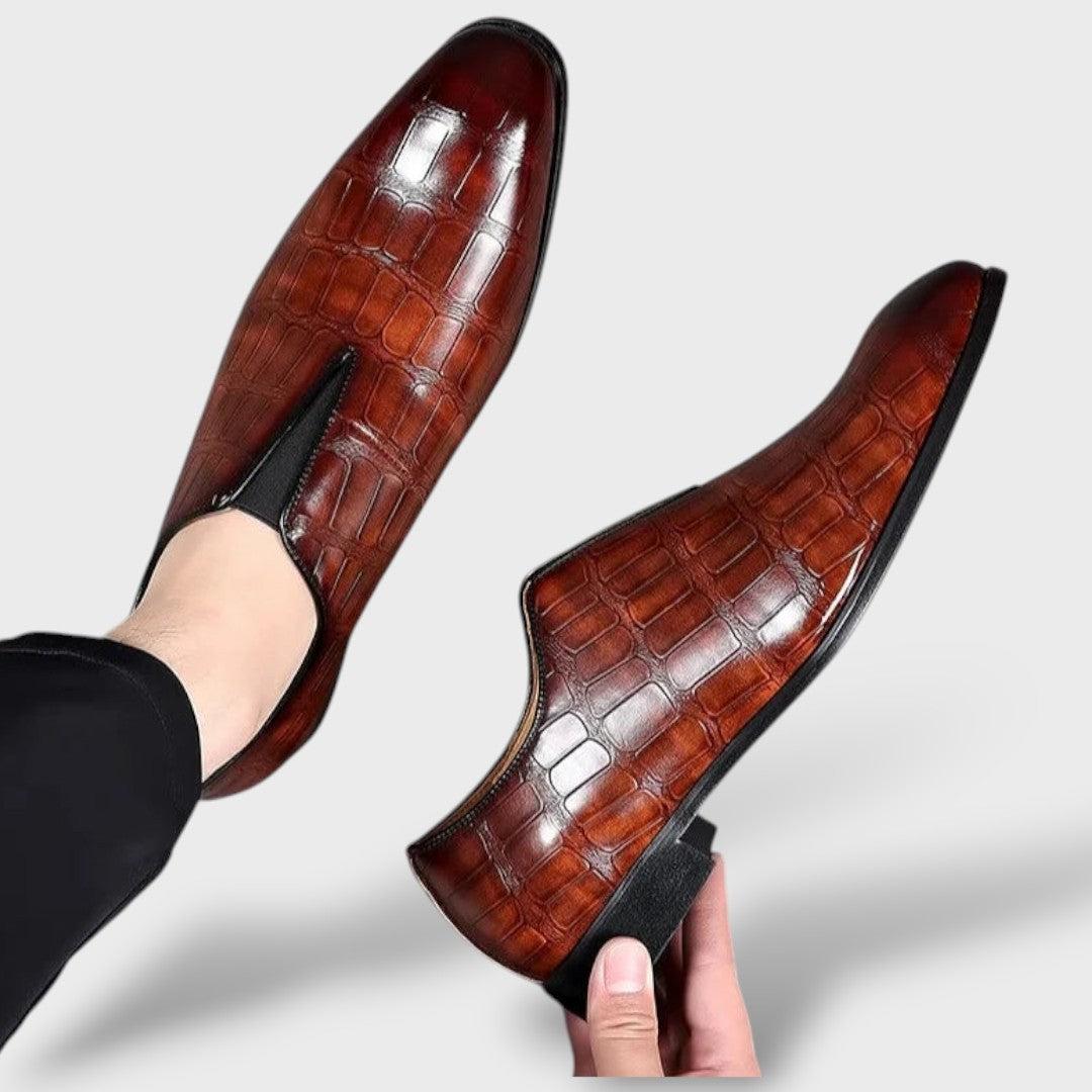 Meeste krokodillinahast slip-on mokasiinid