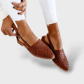 Ortopeedilised Slingback Sandalid Punutud Nahast