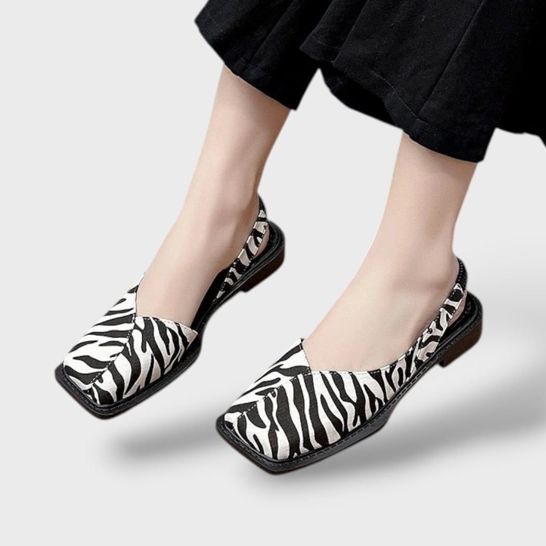 Ortopeedilised Slingback Sandaalid Zebra Ruudukujulise Ninas