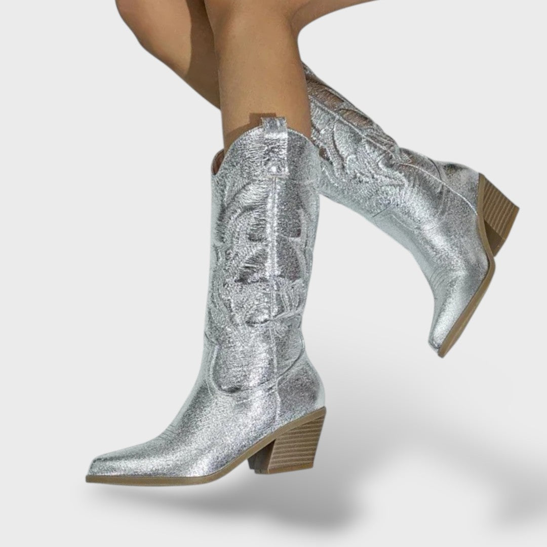 Naisten Cowboy Saapad Retro Tikandid