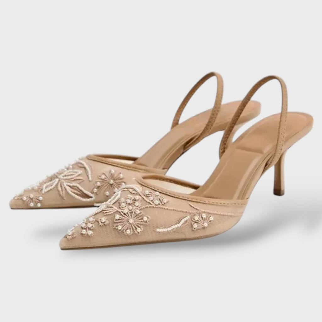 Ortopeedilised sandaalid Tülli lillekirjaga Slingback