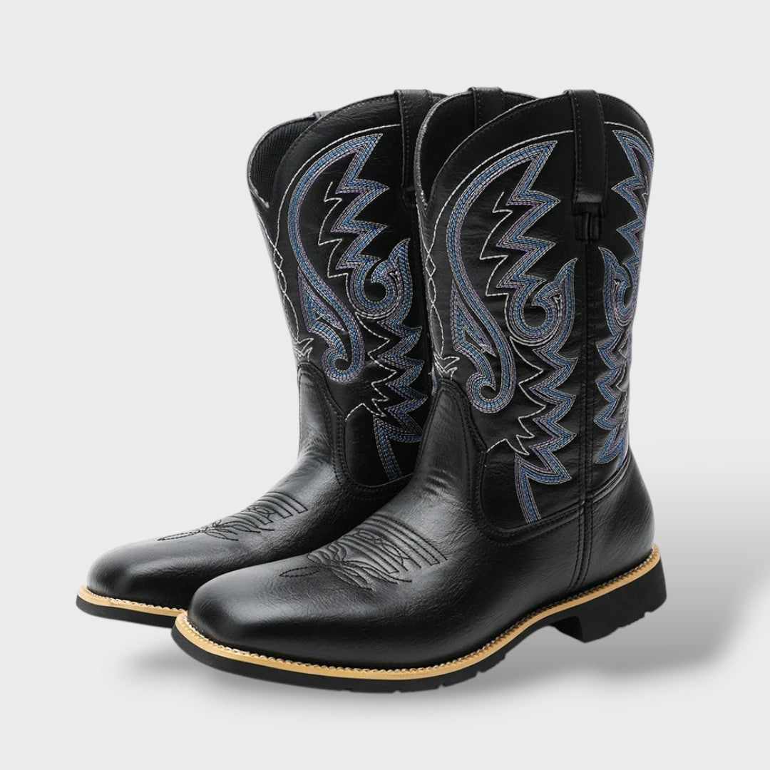 Meeste Retro Tikitud Cowboy Saapad