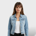 Naisten Slim Fit Teksajakk