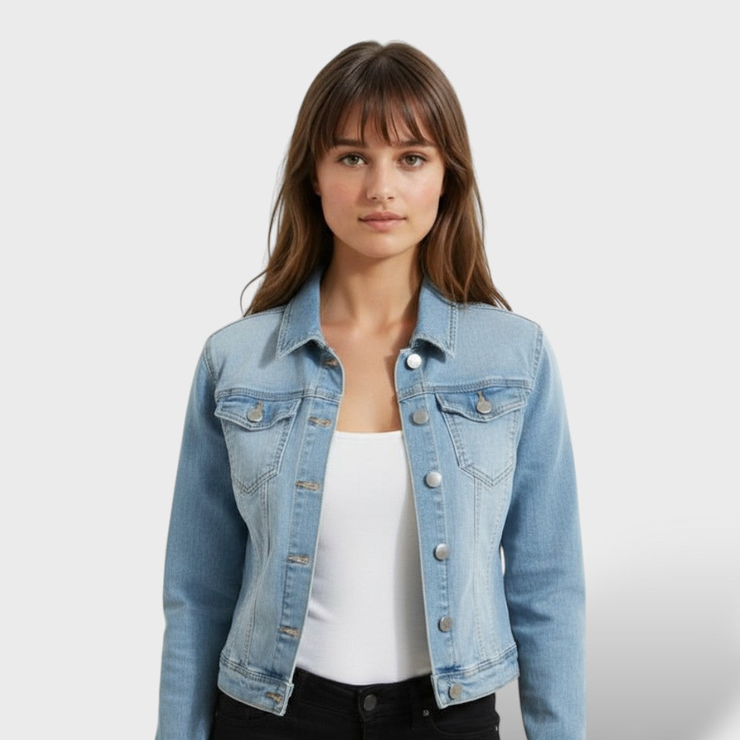 Naisten Slim Fit Teksajakk