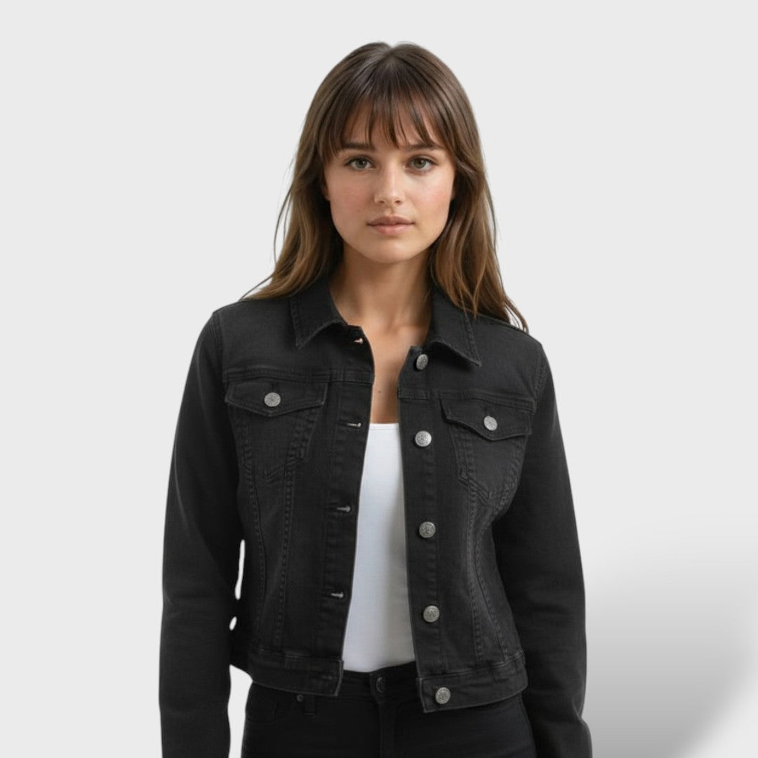 Naisten Slim Fit Teksajakk