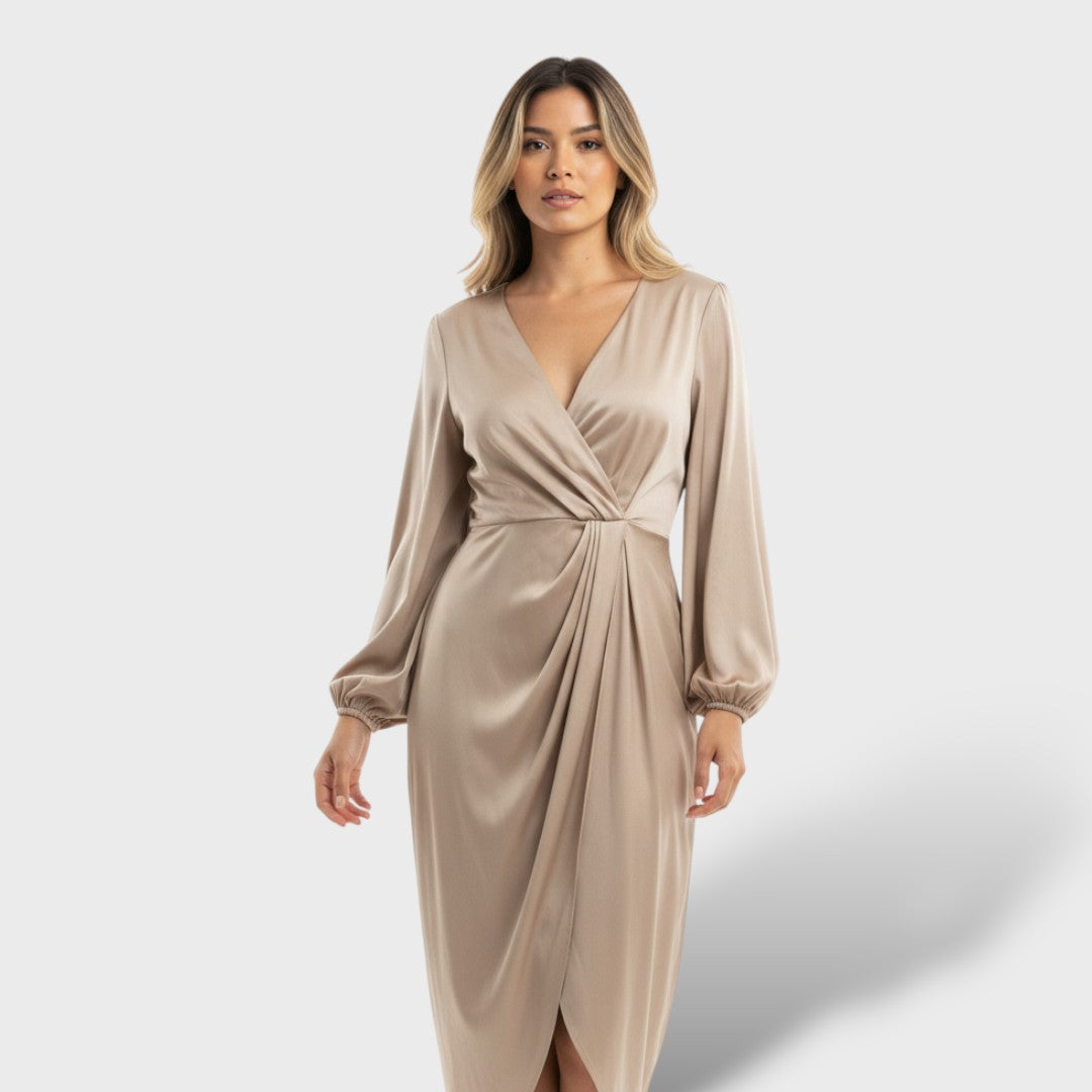 Elegantne Naiste Puhvis Varrukatega Kleid