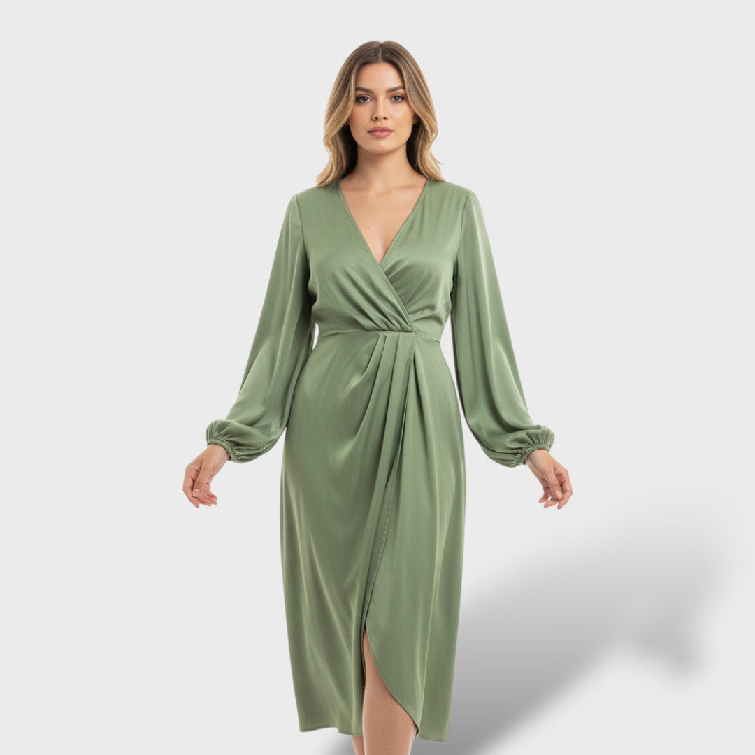 Elegantne Naiste Puhvis Varrukatega Kleid