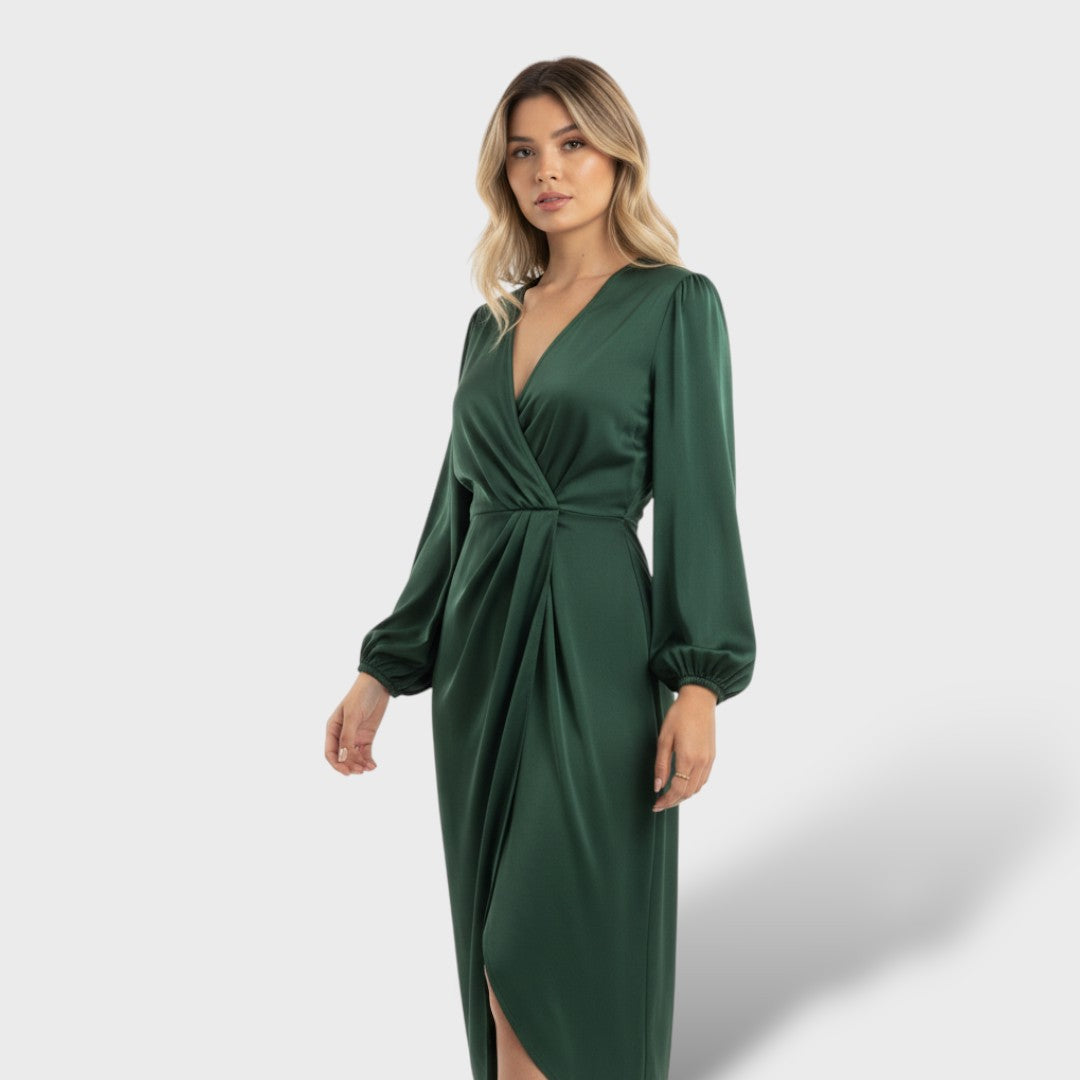 Elegantne Naiste Puhvis Varrukatega Kleid