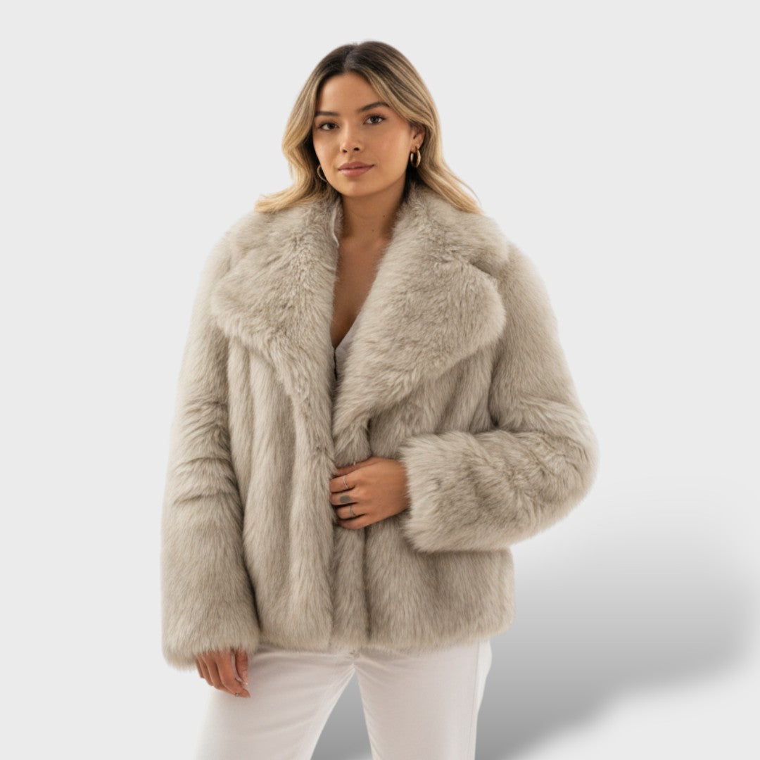 Elegantne Kunstkarusnahk Mantel Naistele