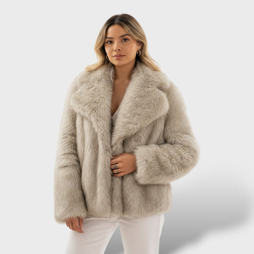 Elegantne Kunstkarusnahk Mantel Naistele