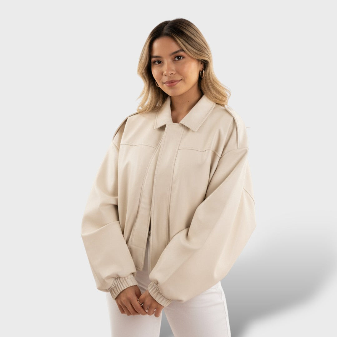 Vintage stiilis bomber-jakk kraega