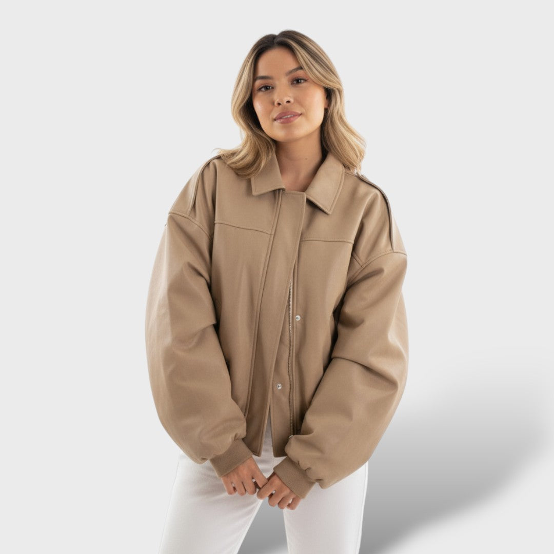 Vintage stiilis bomber-jakk kraega