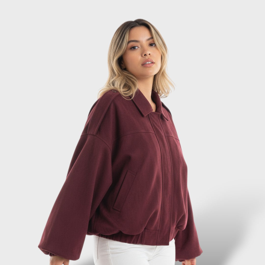 Vintage stiilis bomber-jakk kraega