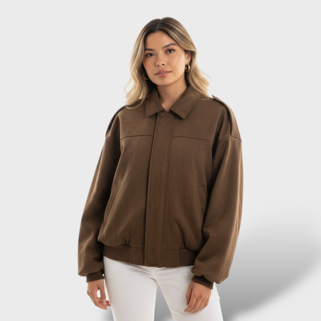 Vintage stiilis bomber-jakk kraega