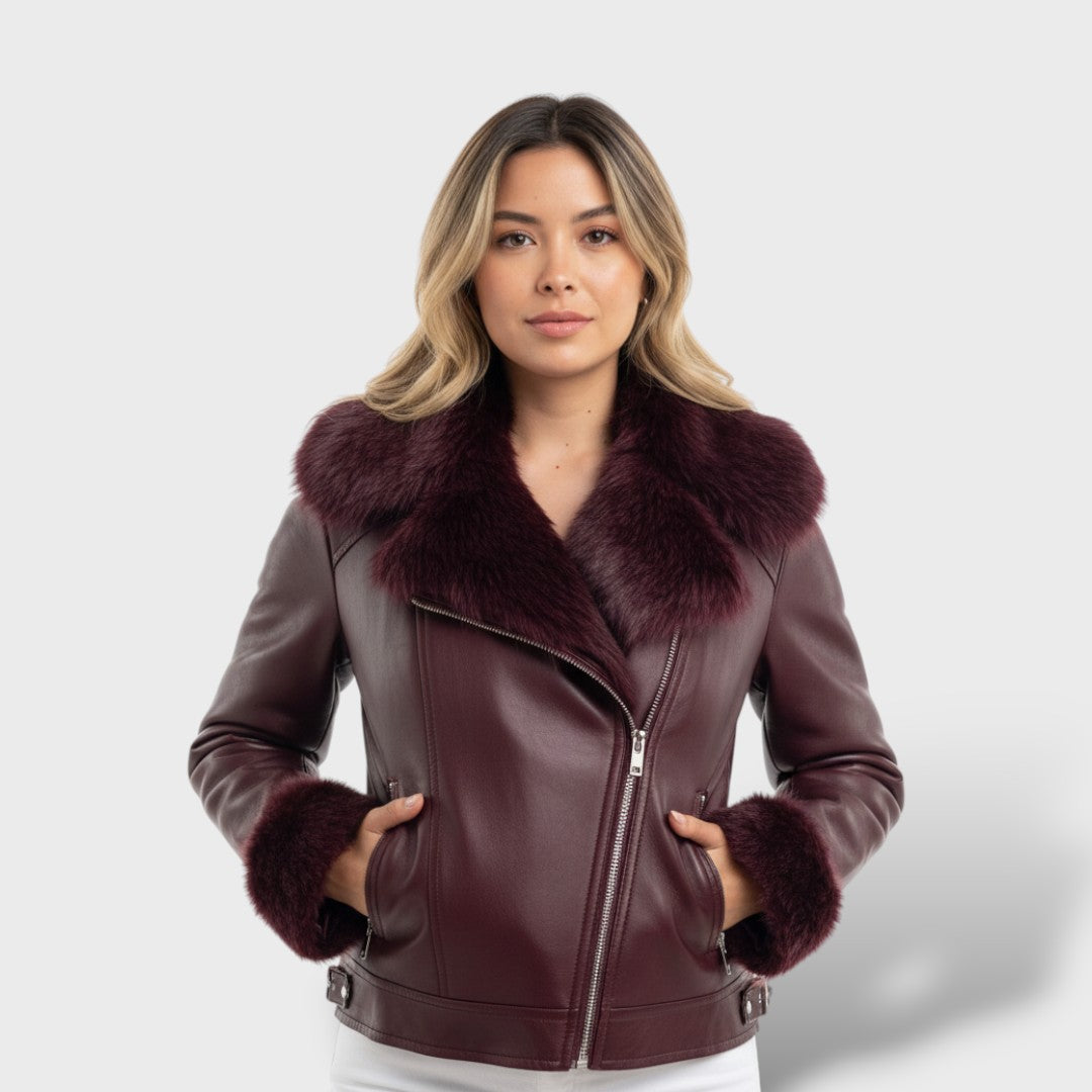 Vintage Nahk Jacke Paksu Kraega