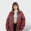 Naiste Nahk Bomber Retro Stiilis