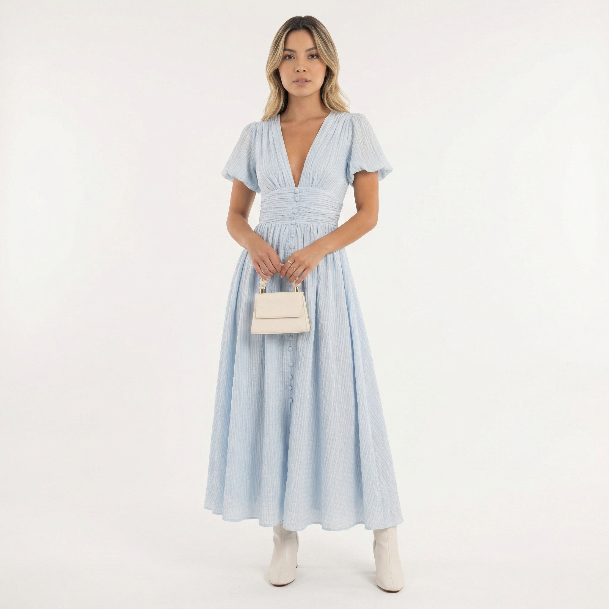 Kerge Sinine Midi Kleid