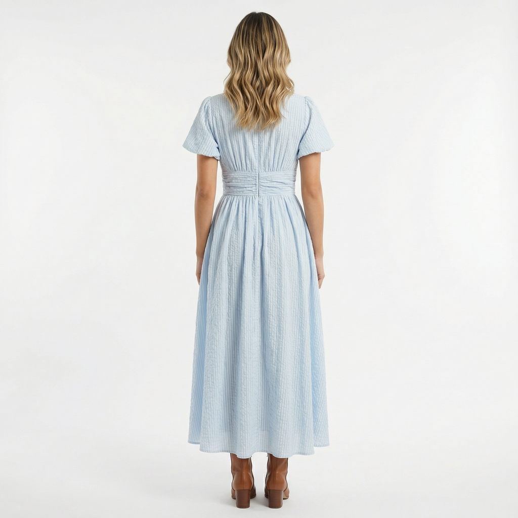 Kerge Sinine Midi Kleid