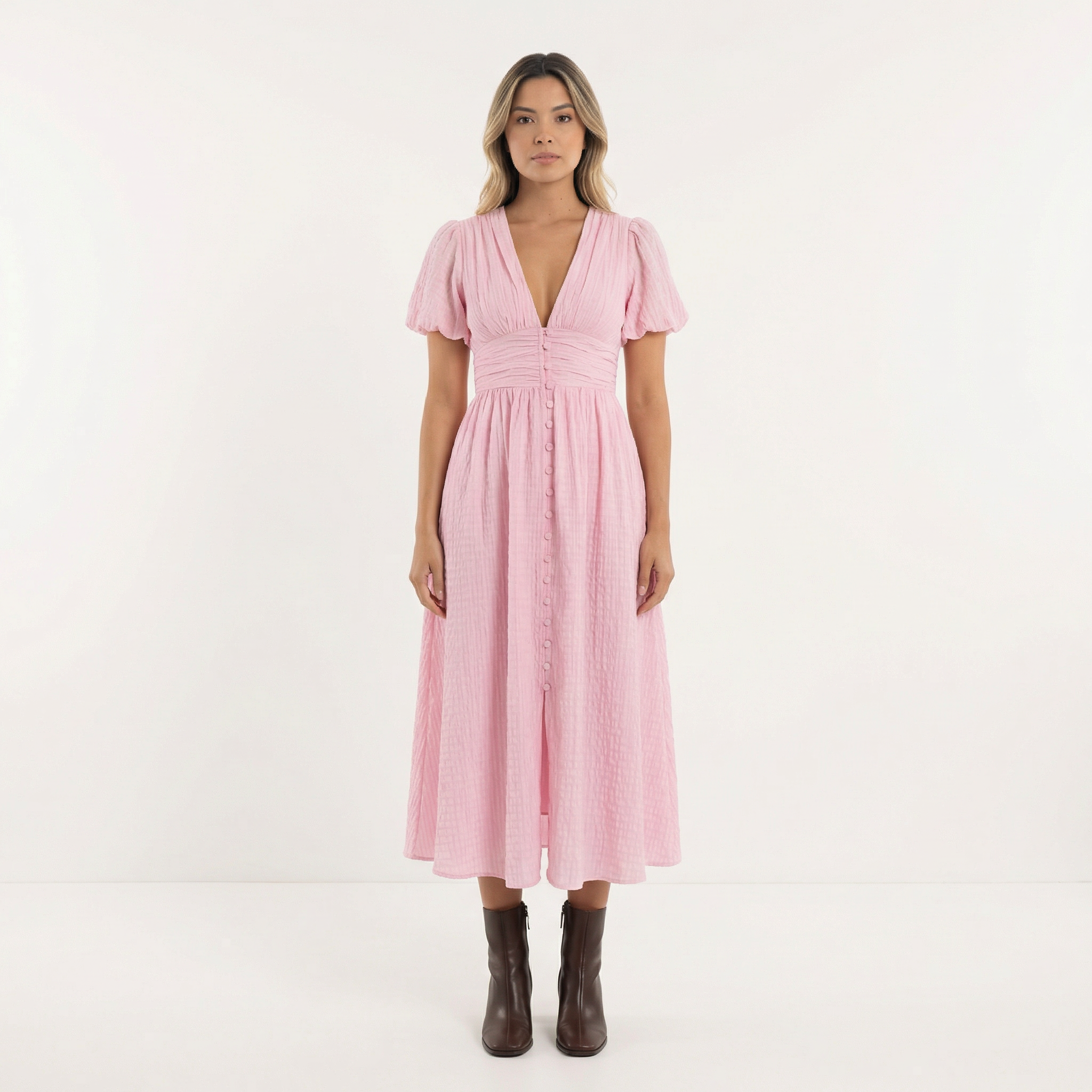 Kerge Sinine Midi Kleid