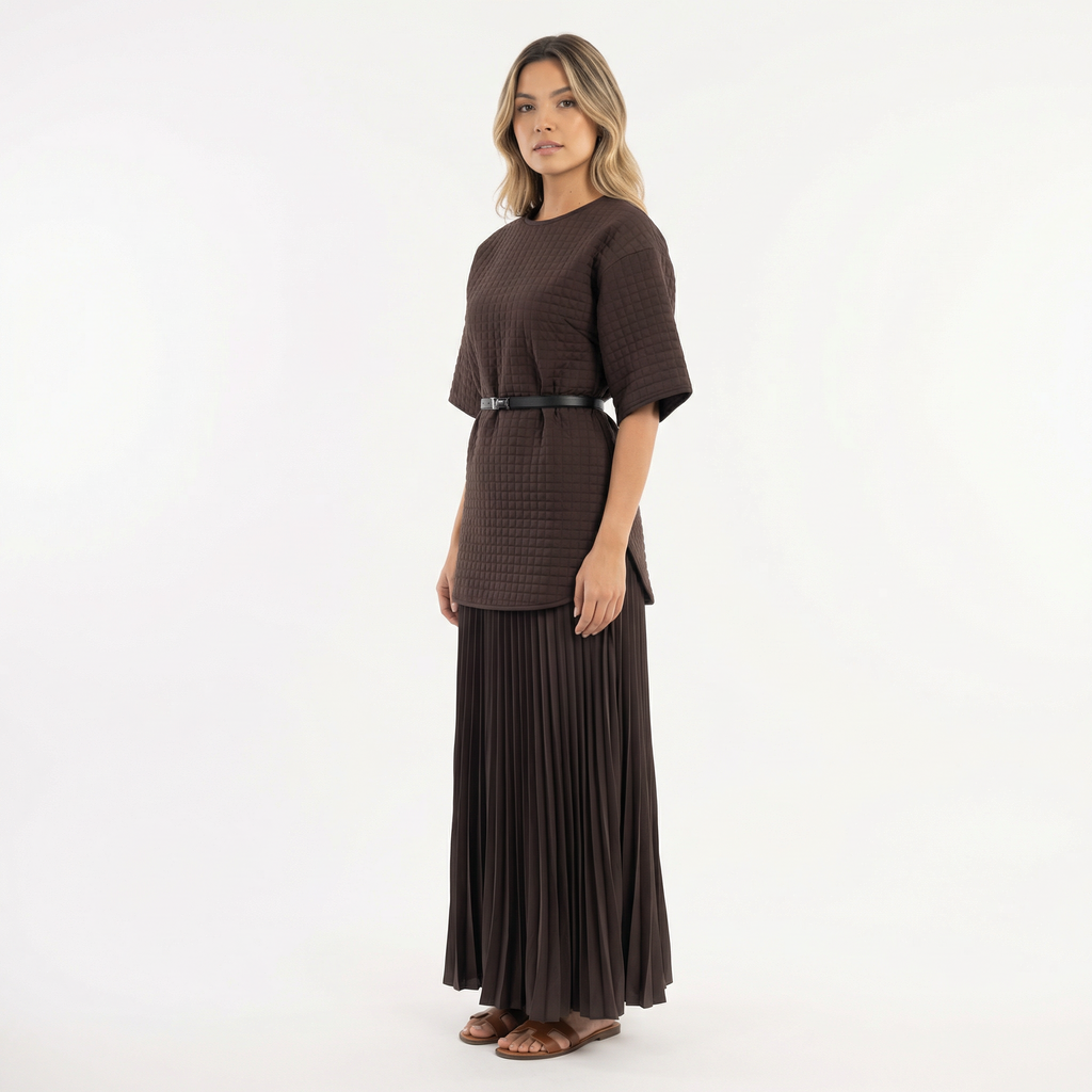 Elegantne Plisseeritud Midi Kleit