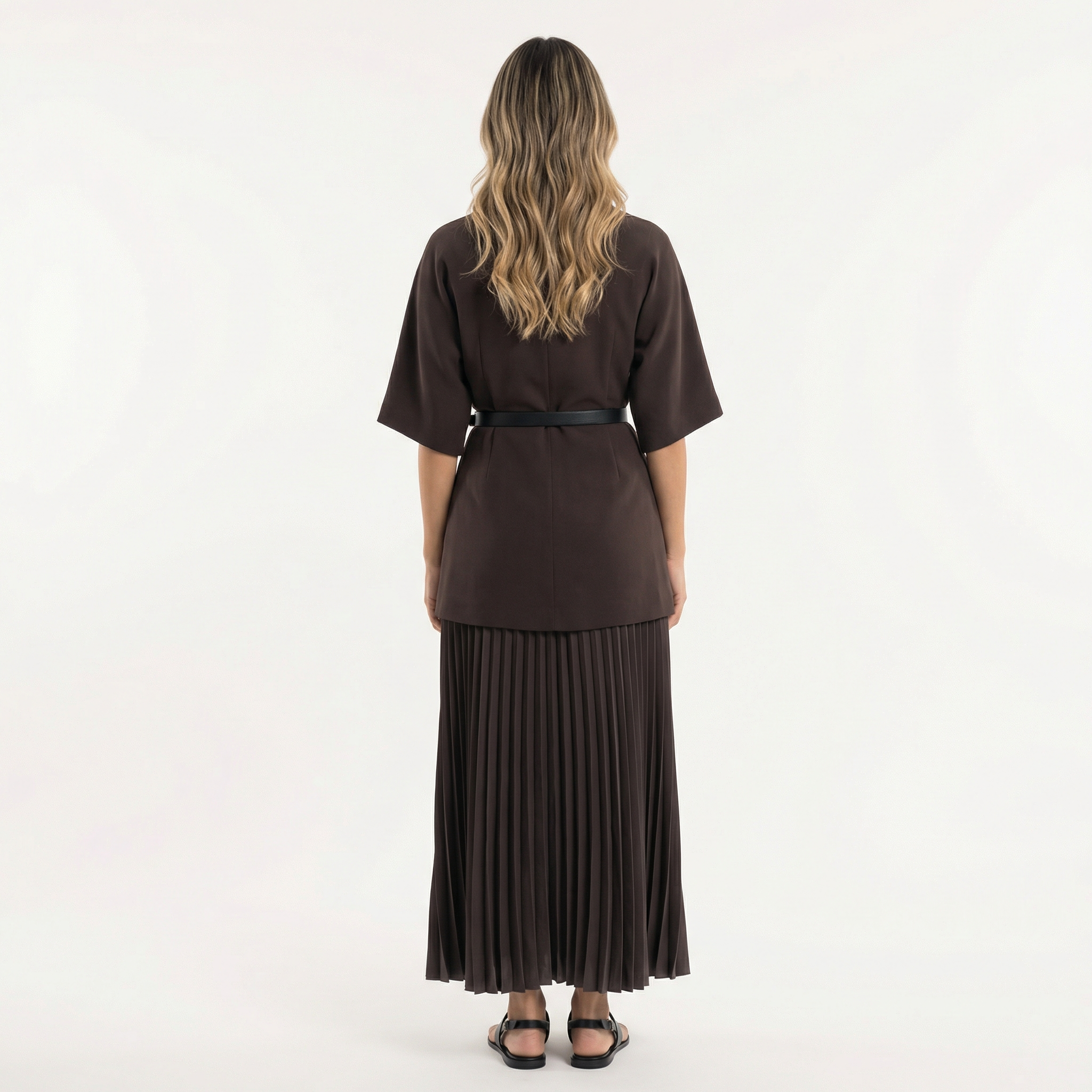 Elegantne Plisseeritud Midi Kleit