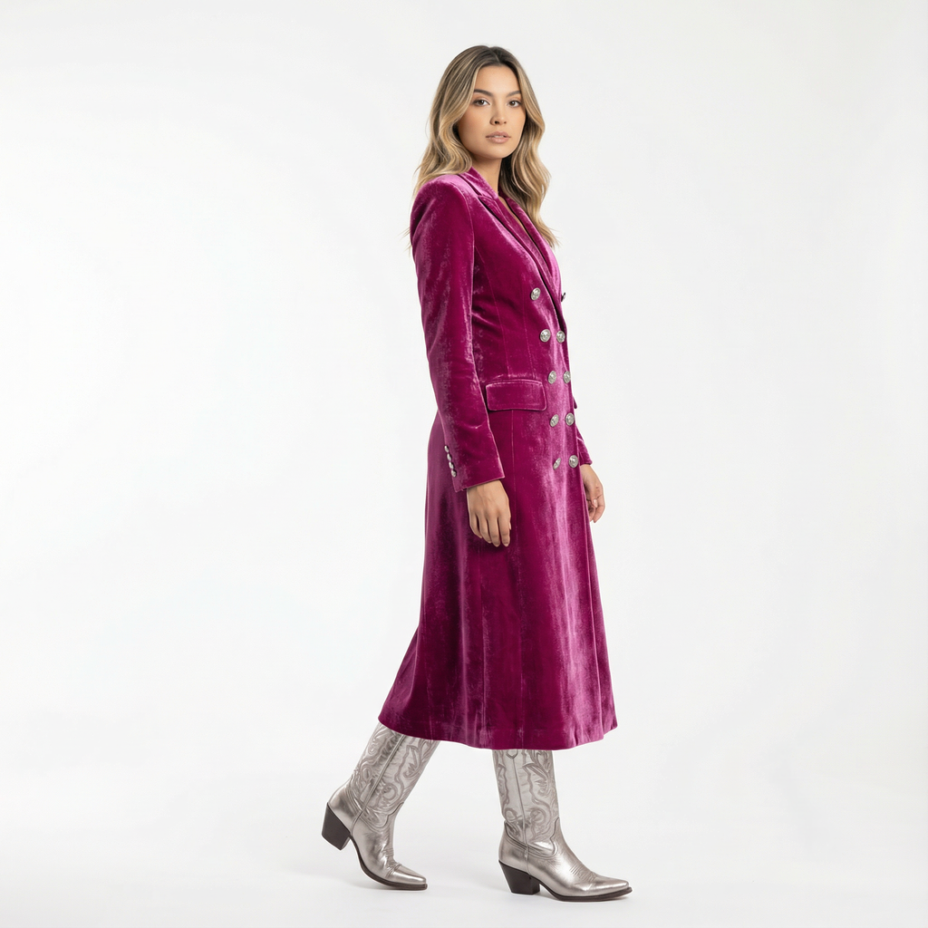 Sametist Maxi Blazer Kleid