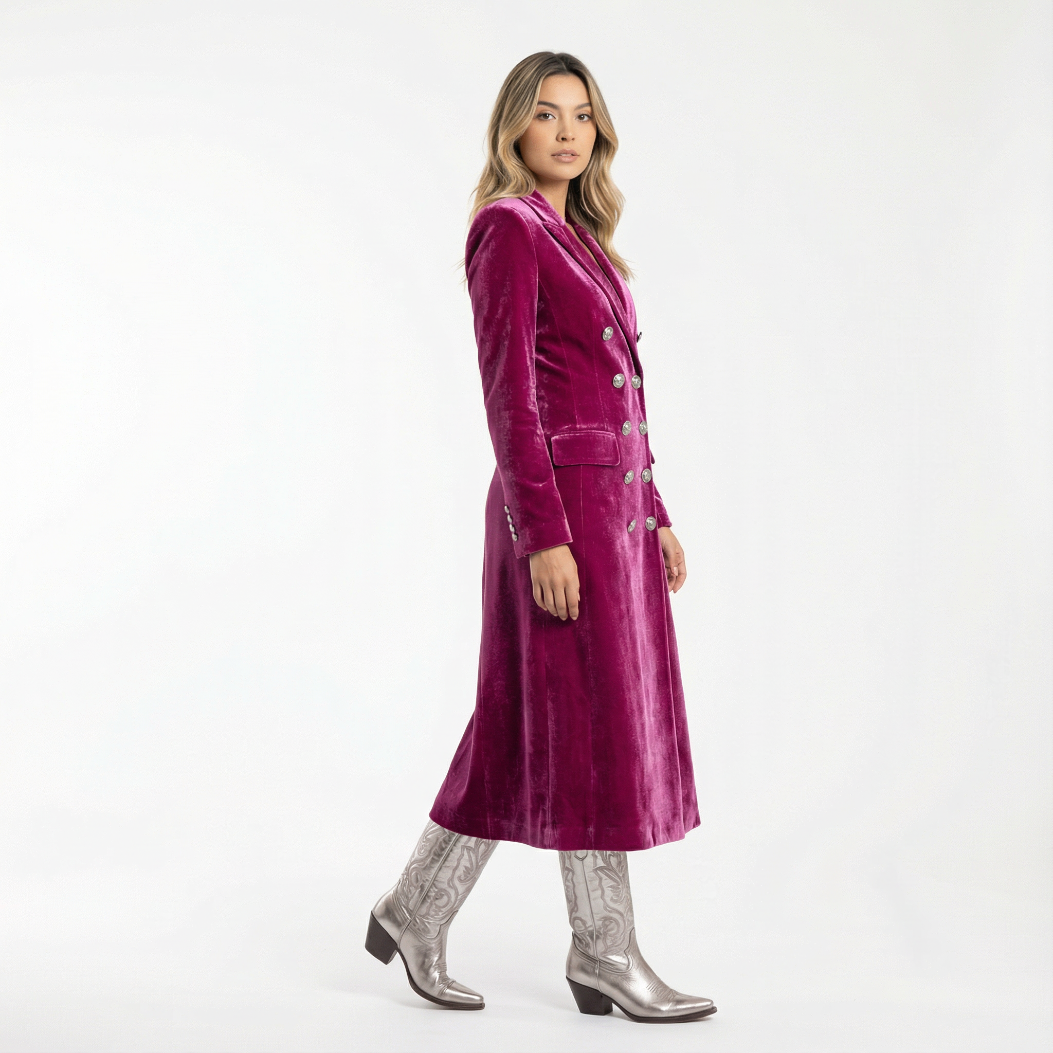 Sametist Maxi Blazer Kleid