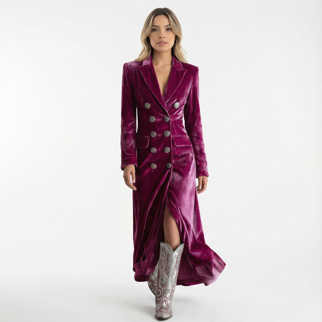 Sametist Maxi Blazer Kleid