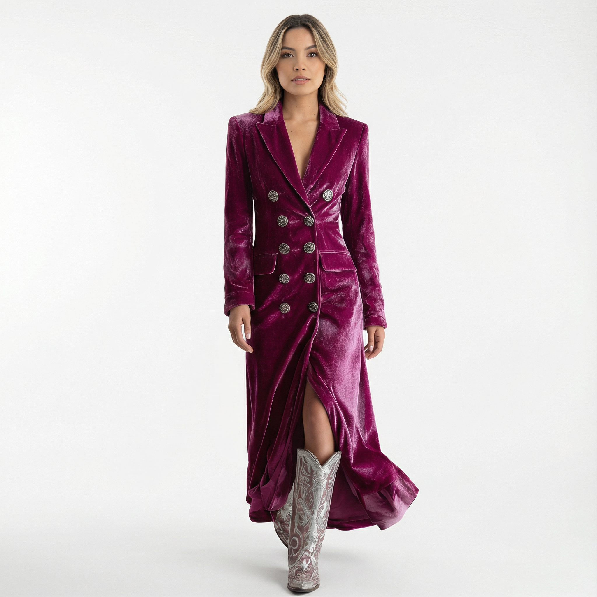Sametist Maxi Blazer Kleid