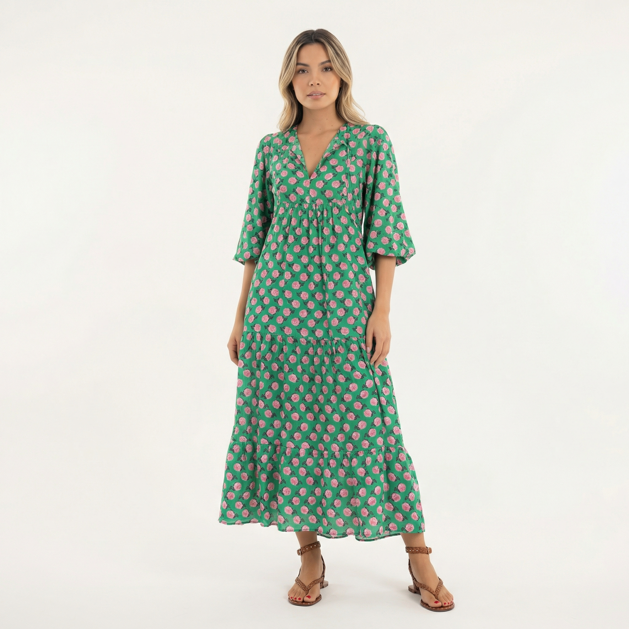 Boho Pikad Prinditud Kleit