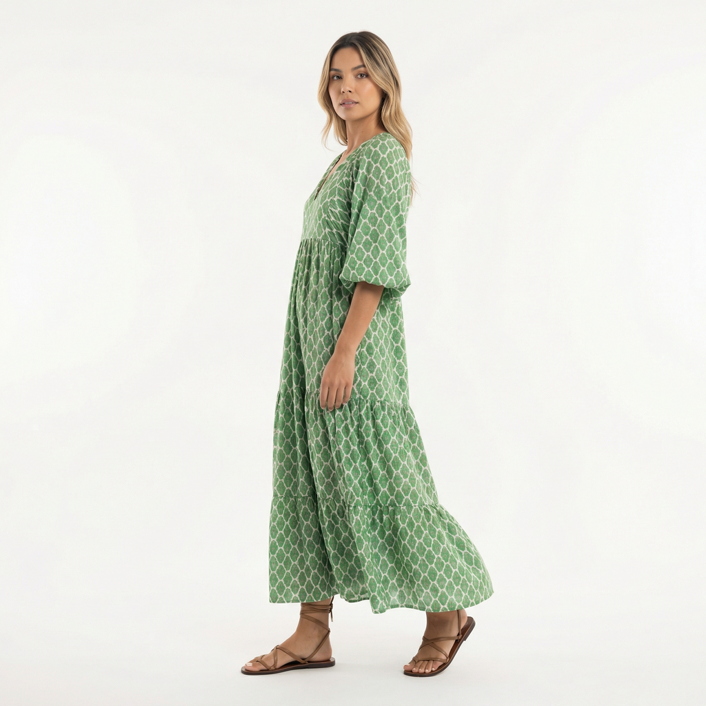 Boho Pikad Prinditud Kleit