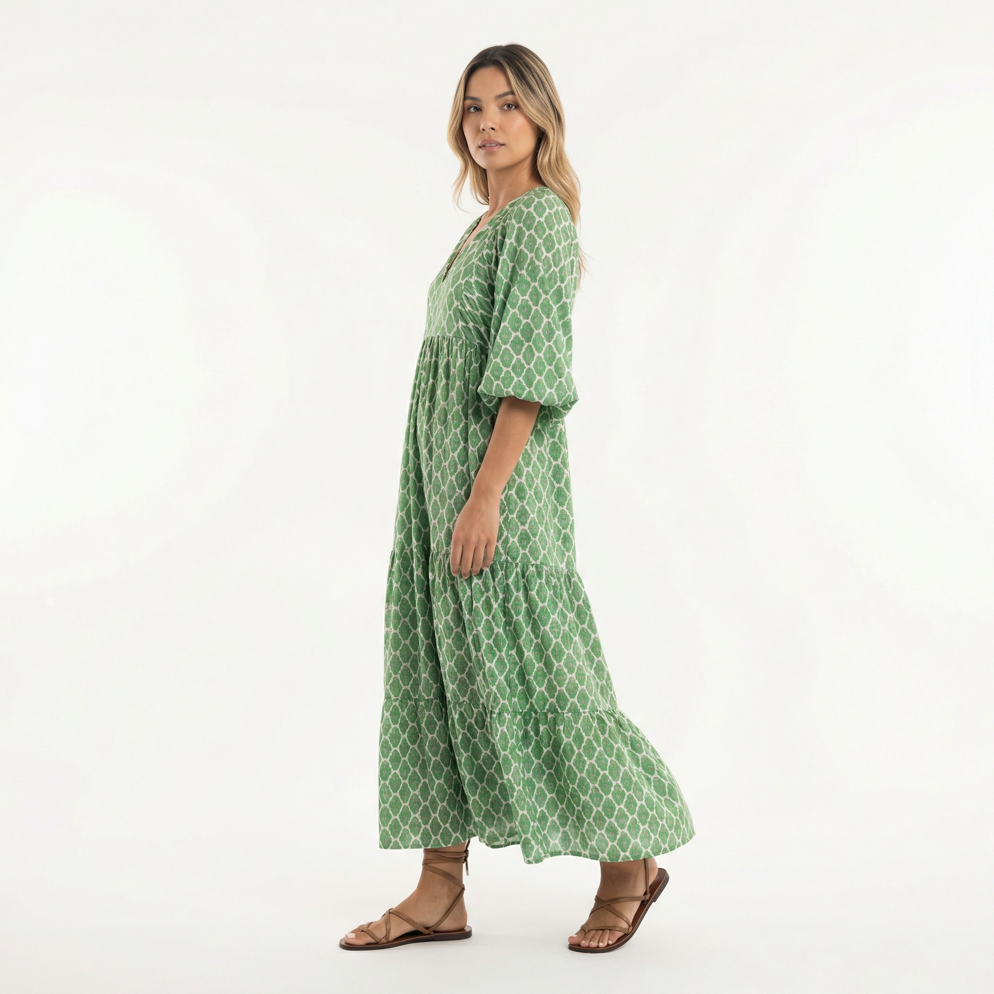 Boho Pikad Prinditud Kleit