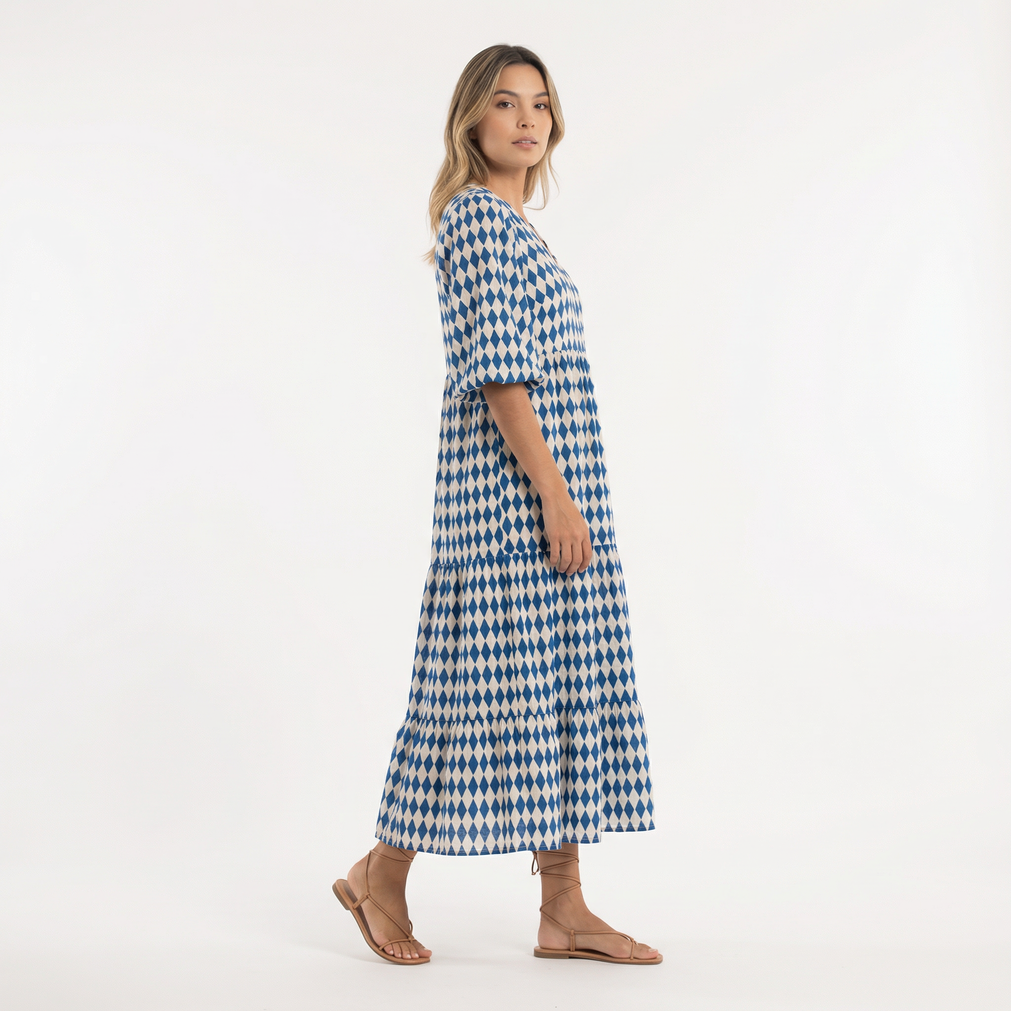Boho Pikad Prinditud Kleit