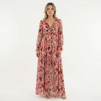 Boho Pikk Lilleline Kleid