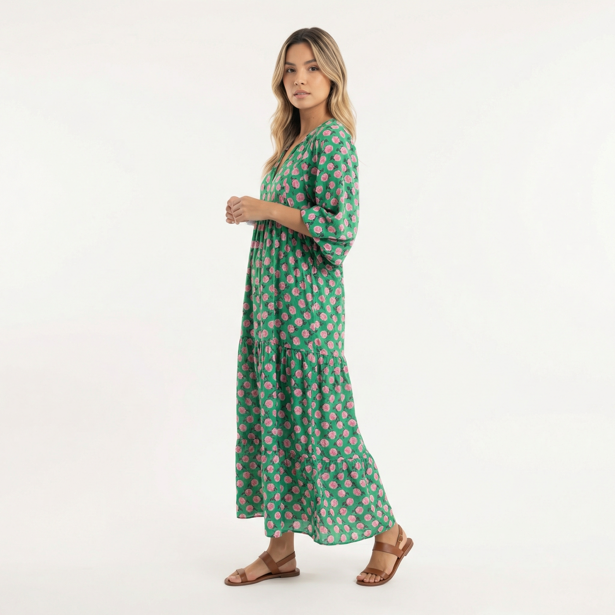 Boho Pikad Prinditud Kleit