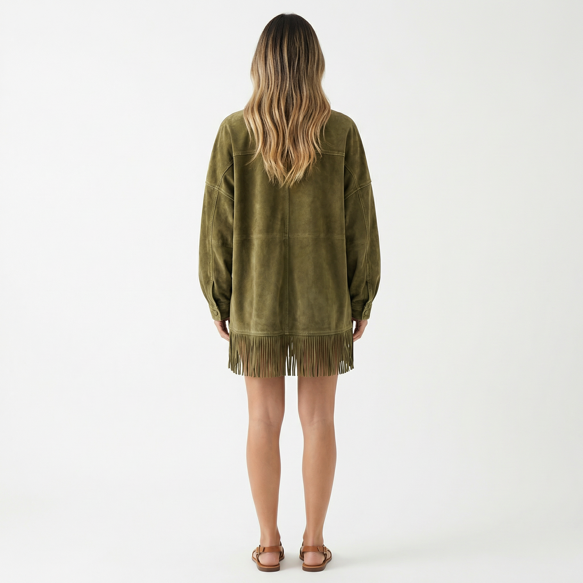 Lühike Suede Kleit Frillidega