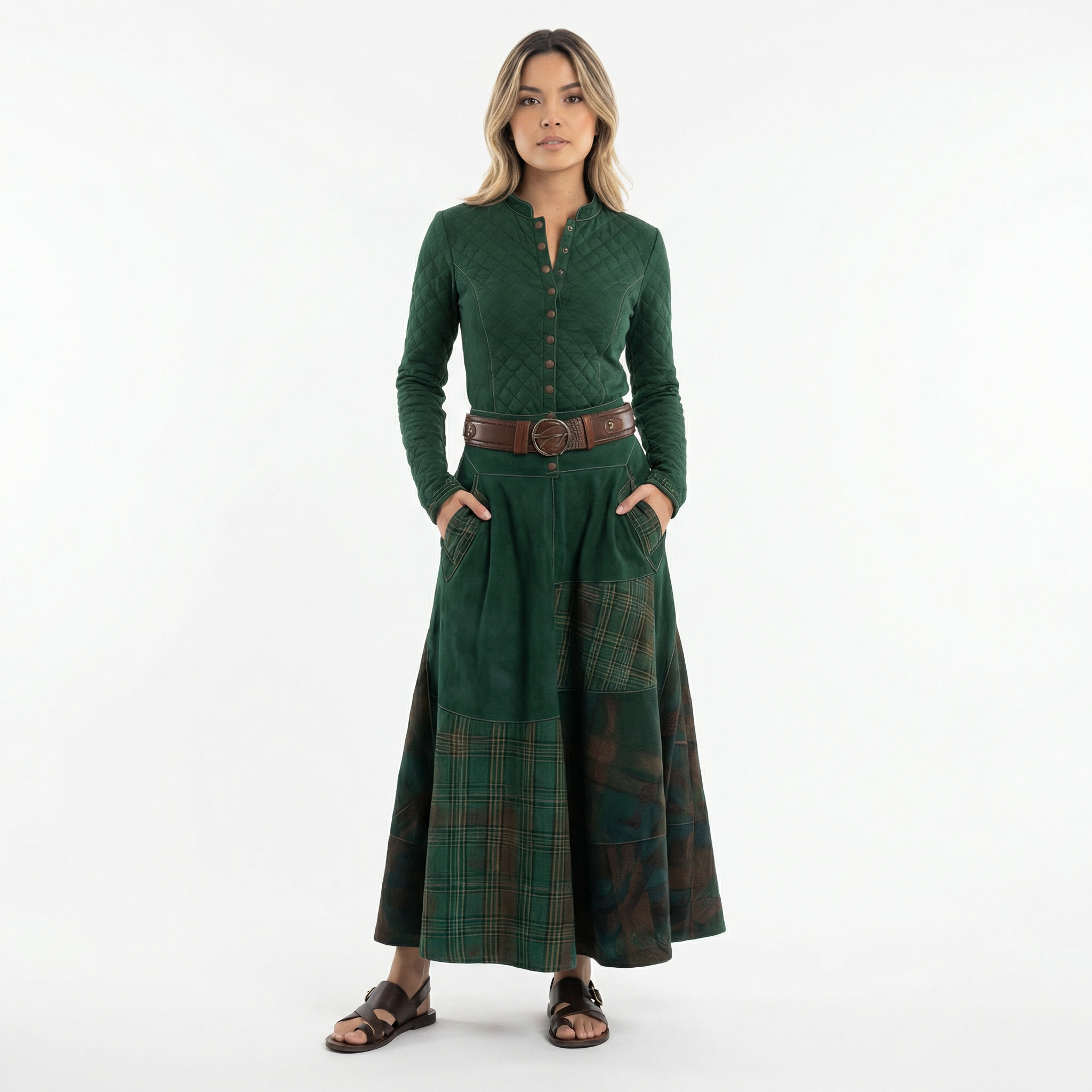 Pikk Veluur Kleidid Ruudud Vintage