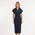 Elegantne Midi Denim Kleid