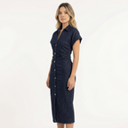 Elegantne Midi Denim Kleid