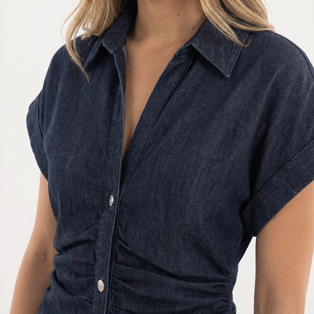 Elegantne Midi Denim Kleid