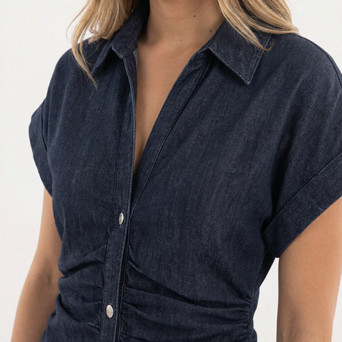 Elegantne Midi Denim Kleid