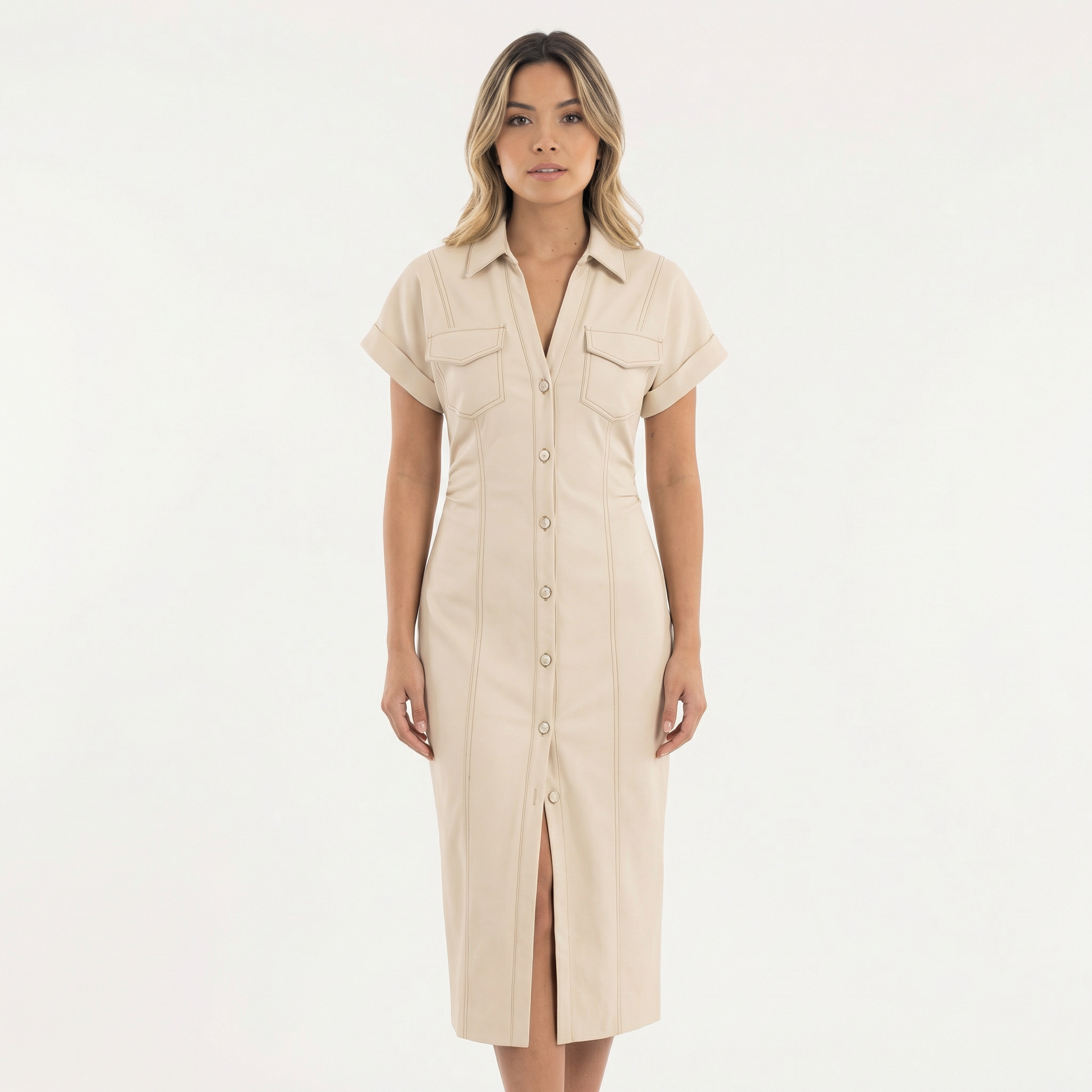 Elegantne Midi Denim Kleid