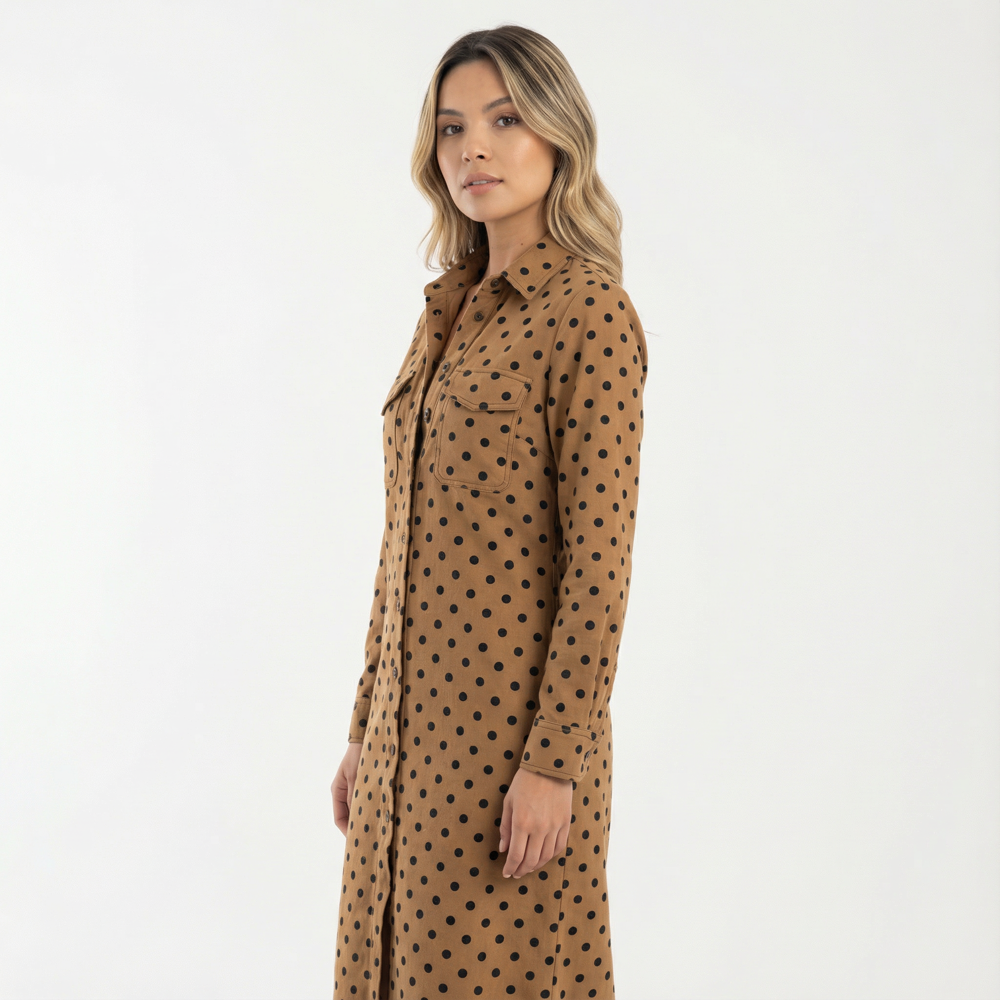 Naiste Midi Camisero Kleit