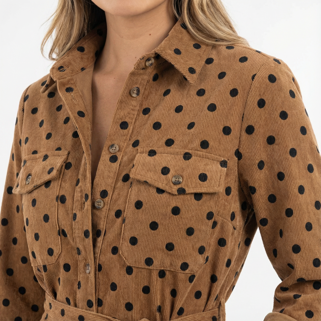 Naiste Midi Camisero Kleit